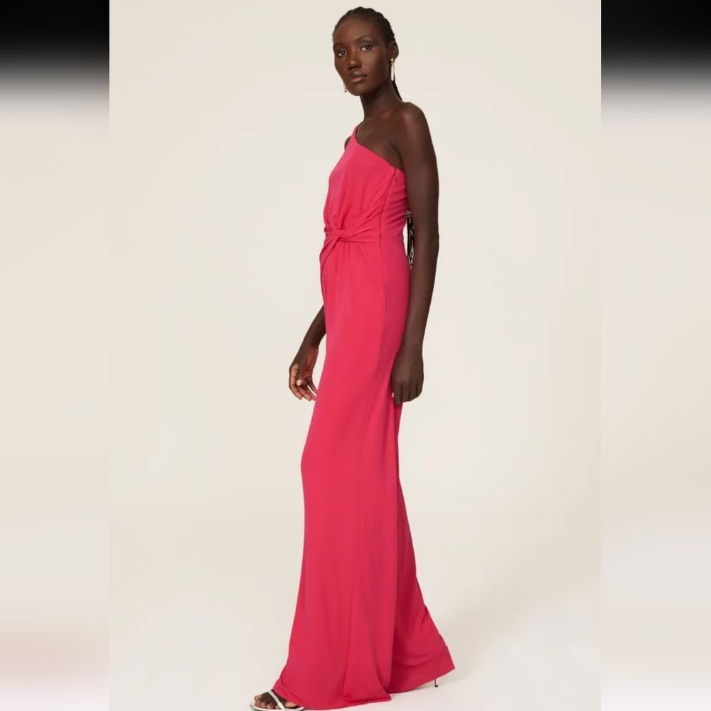 Halston Randi Pink Cutout Jumpsuit Size 16 - Picture 2 of 9